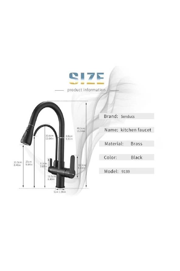 MUTFAK EVYE BATARYASI DUAL FLOW SU ARITMA ÇIKIŞLI DOKUNMATİK SMART FİSKİYE YENİ MAT SİYAH - 4