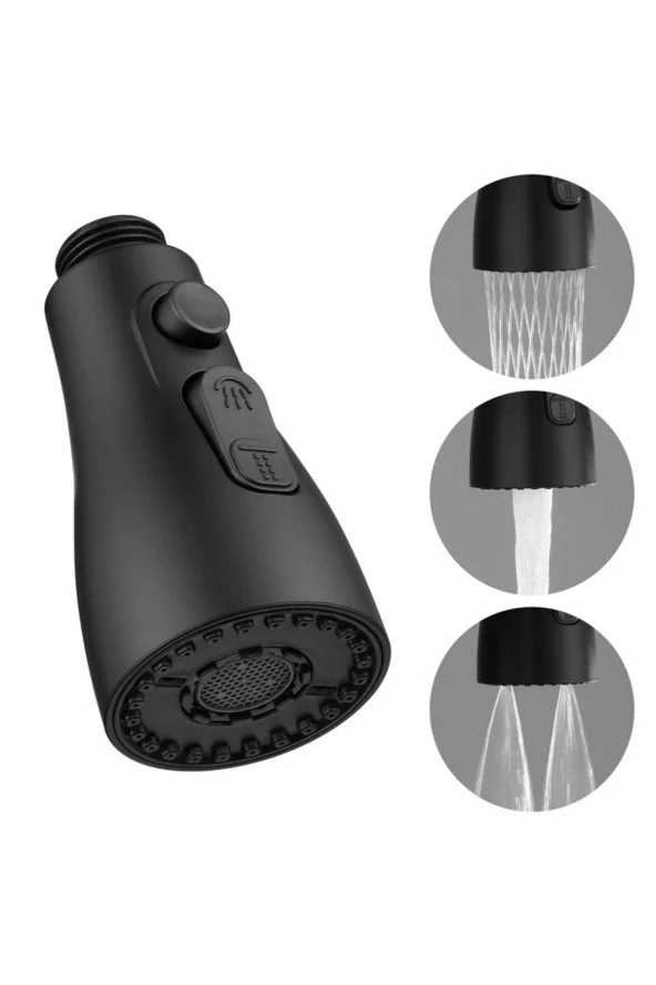 Mutfak Evye Bataryası Su Arıtma Çıkışlı 3 Fonksiyonlu Duş Fiskiyeli Mat Siyah 7 Yıl Garanti Ithal - Resim 6