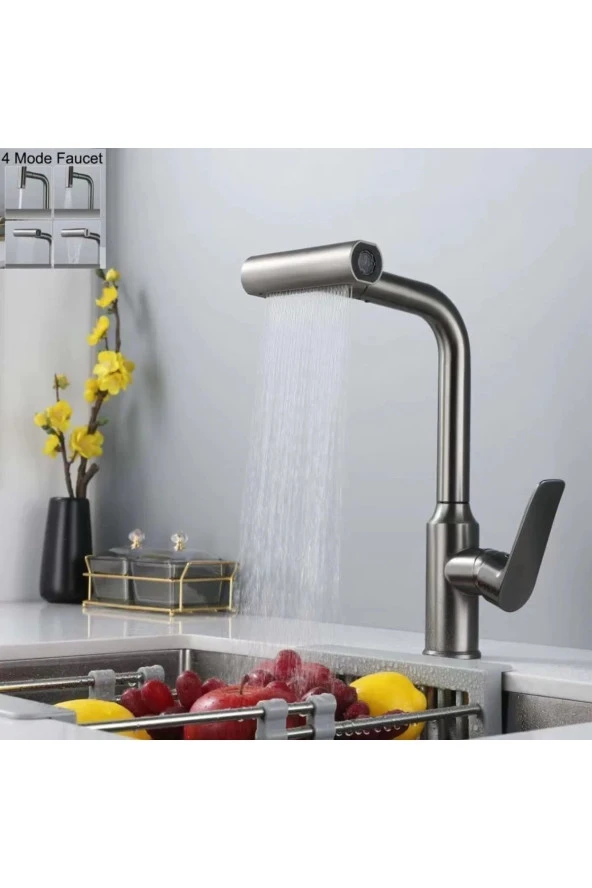 Mutfak Eviye Bataryası Duş Şelale 4 Fonksiyonlu Fiskiyeli Spiralli Fiskiyeli Thal 7 Yıl Garantili - Resim 4