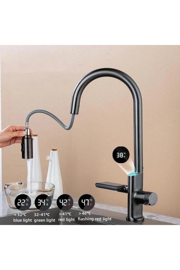 MUTFAK EVİYE BATARYASI DİJİTAL SICAKLIK SENSÖRLÜ DUŞ ŞELALE SPİRALLİ YENİ İTHAL 7 YIL GARANTİLİ - Resim 5