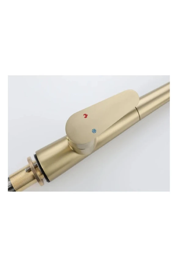 Mutfak Evye Bataryası Mat Gold Smart Dokunmatik Spiralli Fiskiyeli 7 Yıl Garantili İthal - Resim 6