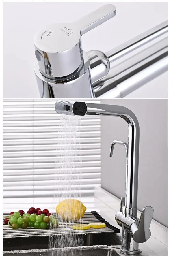 MUTFAK EVİYE BATARYASI DUAL FLOW ARITMA ÇIKIŞLI DUŞ ŞELALE 4 FONKSİYONLU SPİRALLİ İTHAL 7YIL GARANTİ - Resim 4