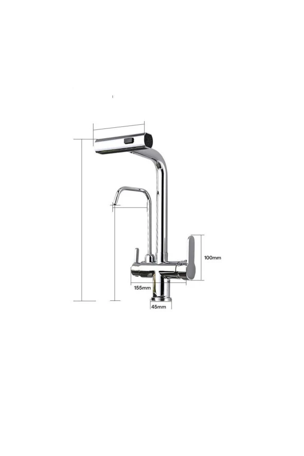 MUTFAK EVİYE BATARYASI DUAL FLOW ARITMA ÇIKIŞLI DUŞ ŞELALE 4 FONKSİYONLU SPİRALLİ İTHAL 7YIL GARANTİ - Resim 5