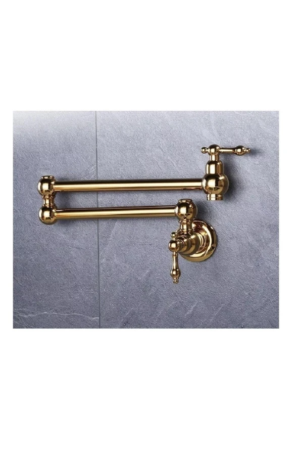 Mutfak Ocak Üstü Musluk Pot Yeni Model Ithal Gold Altın Dore 7 Yıl Garantili