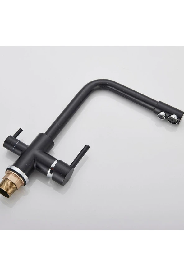 Mutfak Evye Bataryası Dual Flow Tasarım Granit Siyah Yeni 7 Yıl Garantili Ithal - Resim 3