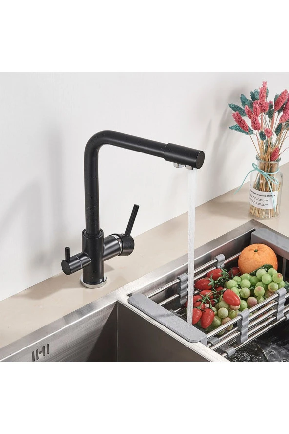 Mutfak Evye Bataryası Dual Flow Tasarım Granit Siyah Yeni 7 Yıl Garantili Ithal - Resim 5