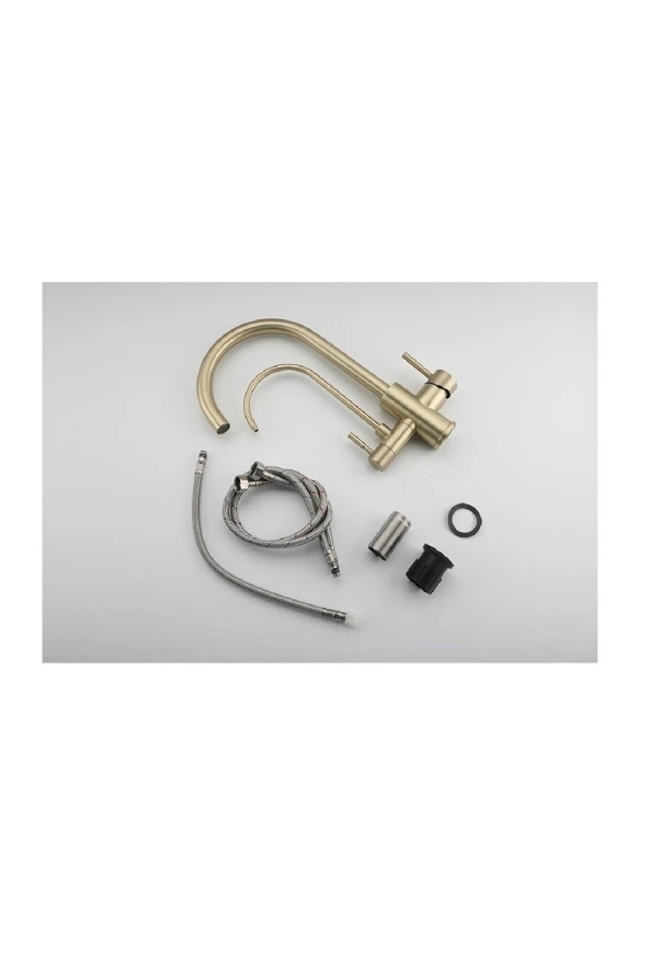 Mutfak Evye Bataryası Dual Flow Su Arıtma Çıkışlı 7 Yıl Garanti Ithal Mat Gold Yeni Ithal - Resim 5