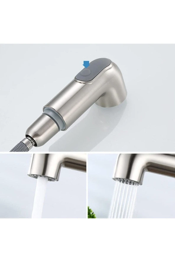 Mutfak Evye Bataryası Dual Flow Su Arıtma Çıkışlı Yeni Mat Krom Nikel 7 Yıl Garantili Ithal - Resim 4
