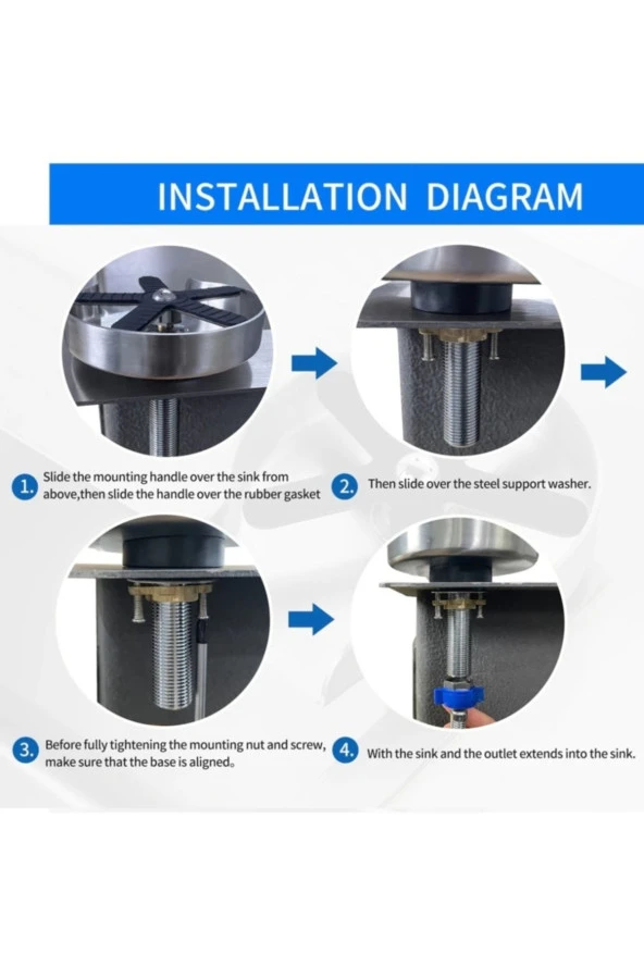 Mutfak Evye Basınçlı Bardak Yıkama Bataryası Otomatik Fiskiye Mat Krom Nikel 5 Yıl Garantili - 4