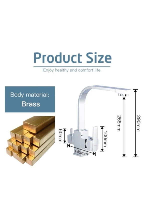 Mutfak Evye Bataryası Dual Flow Su Arıtma Çıkışlı Yeni Tasarım Nikel 7 Yıl Garantili Ithal - Resim 2