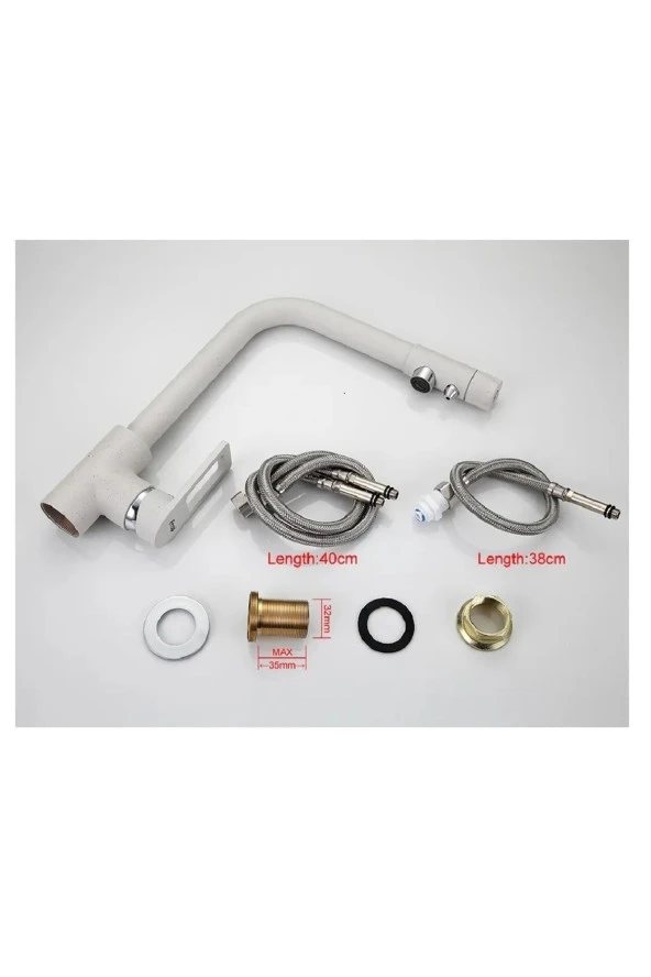 Mutfak Evye Bataryası Beyaz Dual Flow Su Arıtma Çıkışlı Yeni Tasarım Faturalı 7 Yıl Garantili Ithal - Resim 5