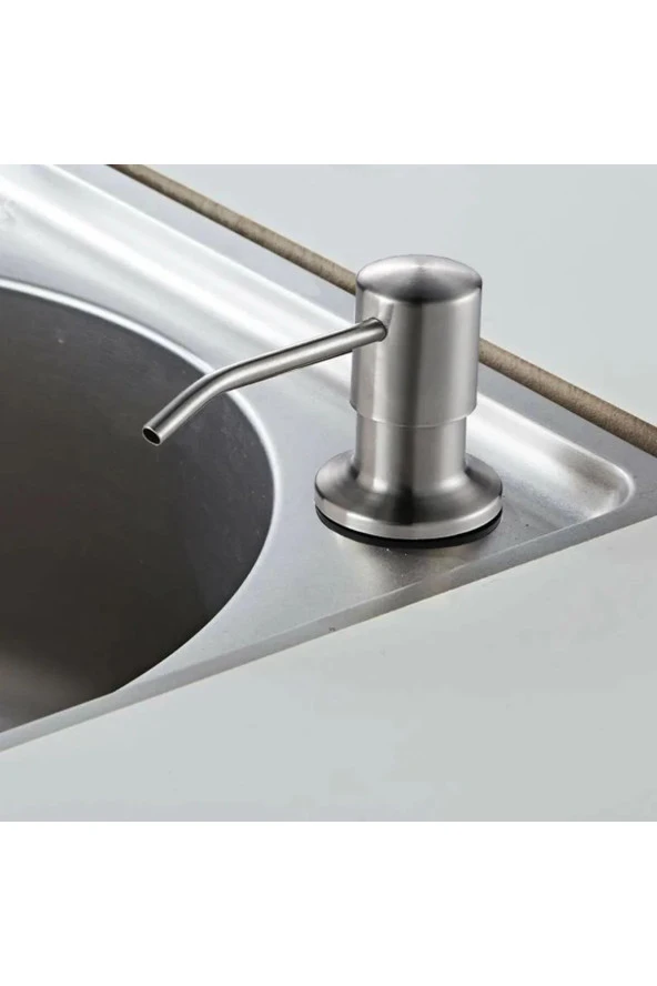 Ankastre Sıvı Sabunluk NİKEL Renk Mutfak Eviye Ve Banyo Lavabo Uyumlu Ithal 5 Yıl Garantili 500ml - 5
