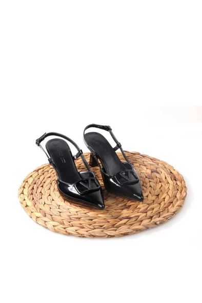 Bono 02802 Kadın Stiletto Arkası Açık Ayakkabı - 4