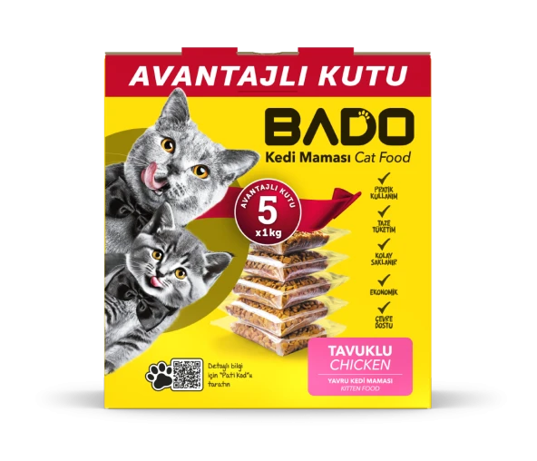 Bado Yavru Kedi Maması Tavuklu 5x1kg - 2