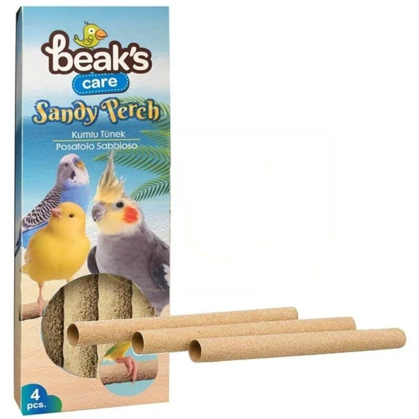 Beaks Kuşlar İçin Kumlu Tünek 4lü Paket