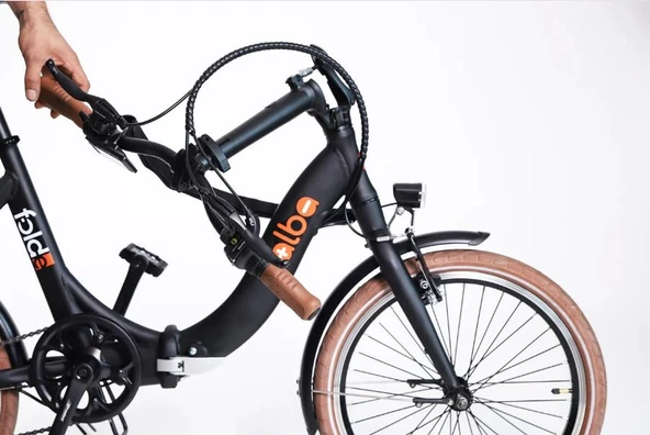 Alba Fold E Std Katlanır Elektrikli Bisiklet LCD Gösterge 36V 7,8Ah Batarya V-Fren Siyah - Resim 2