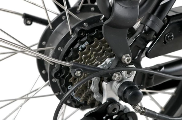 Alba Fold E Std Katlanır Elektrikli Bisiklet LCD Gösterge 36V 7,8Ah Batarya V-Fren Siyah - Resim 7