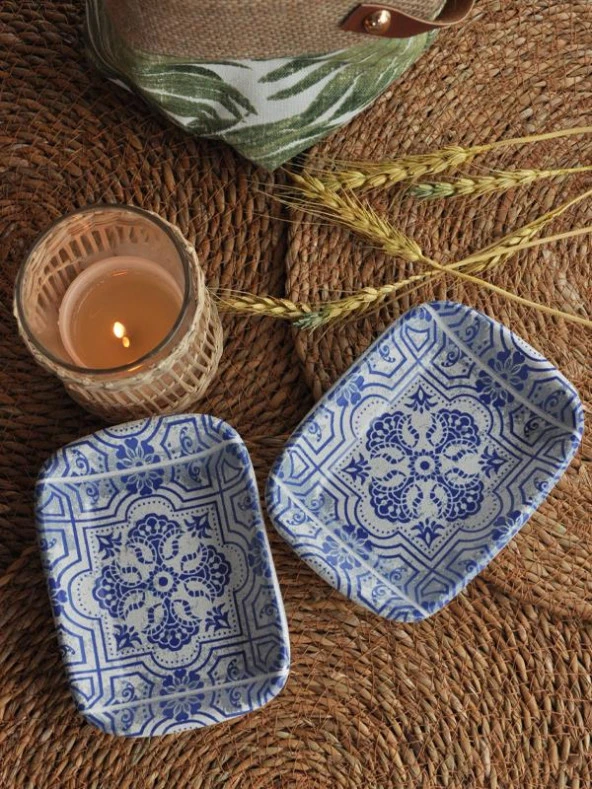 M'art Home etnic 2 li Mini Sunum Tabağı 10x14 cm
