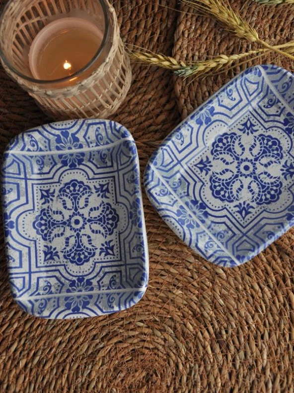 M'art Home etnic 2 li Mini Sunum Tabağı 10x14 cm - Resim 2