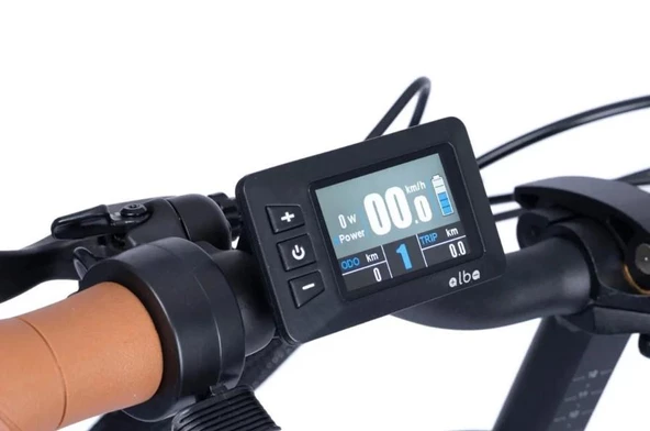 Alba Fold X Premium Katlanır Elektrikli Bisiklet Gümüş LCD Gösterge 12.8Ah Batarya, HD Fren - Resim 11