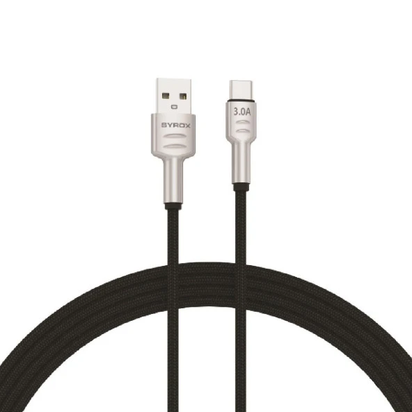 Syrox C133AT 3.0A Hasir Metal Başlikli Type-C Hızlı Şarj & Data Kablosu