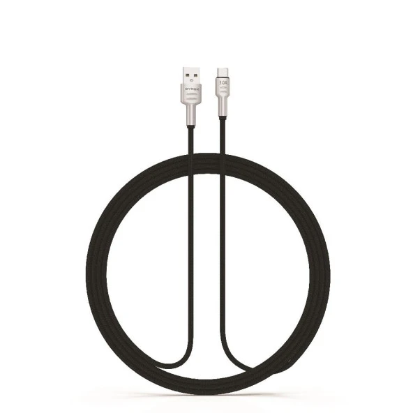 Syrox C133AT 3.0A Hasir Metal Başlikli Type-C Hızlı Şarj & Data Kablosu - 2