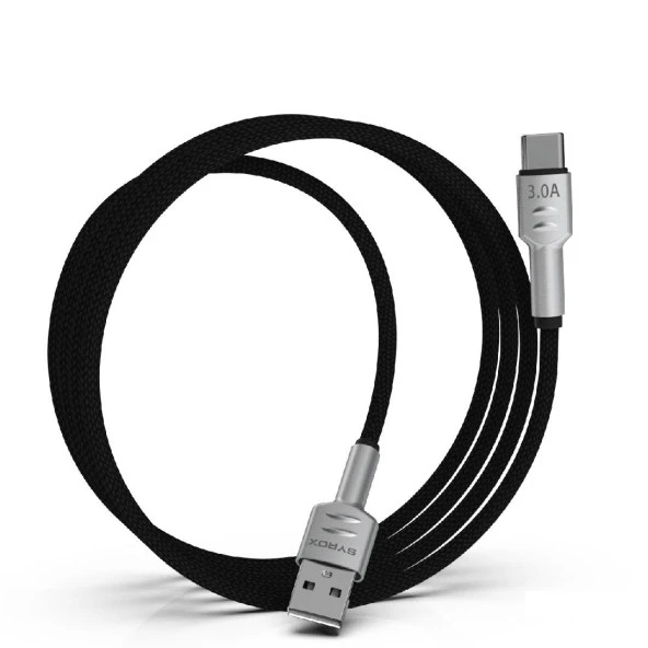 Syrox C133AT 3.0A Hasir Metal Başlikli Type-C Hızlı Şarj & Data Kablosu - 4