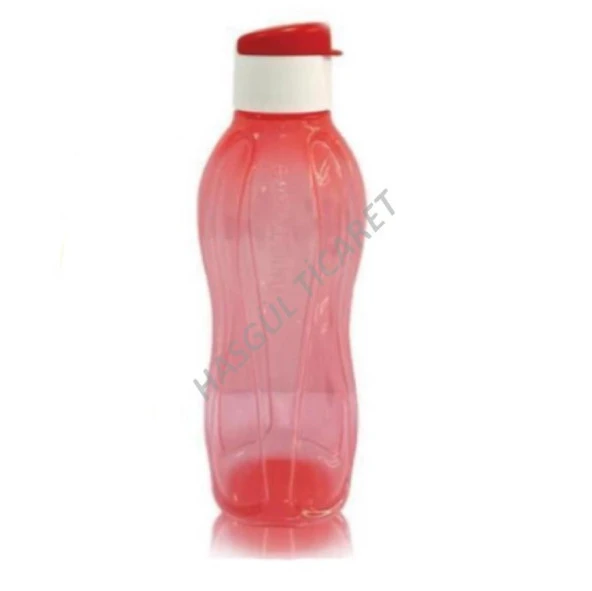 Tupperware Eco Şişe 750 ml Kırmızı Beyazlı Kapaklı Matara Suluk Kolay Kapak WATER BOTTLE