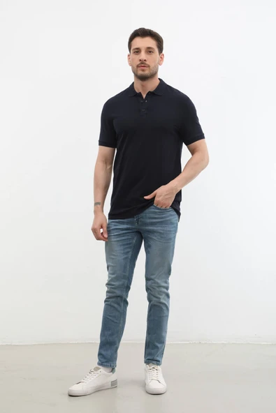 Erkek Polo Yaka %100 Pamuk Tişört - 12
