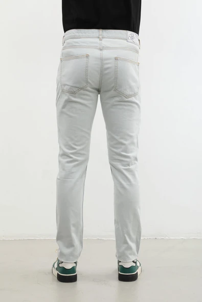 Erkek Yırtık Detaylı Slim Fit Jean Pantolon - Resim 7