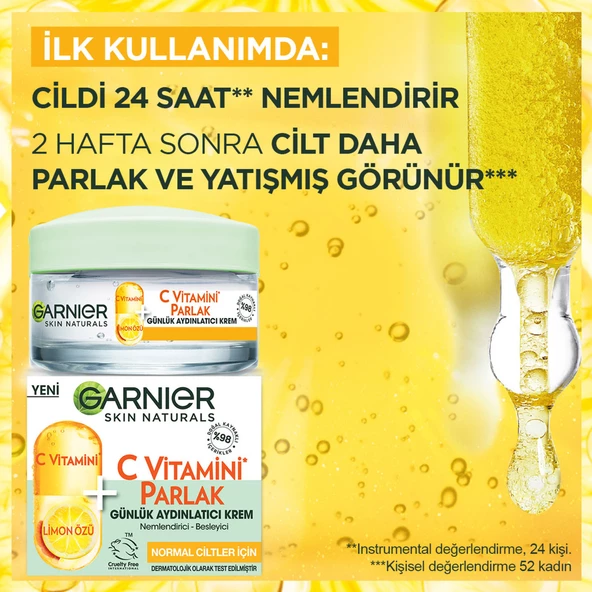 Garnier C Vitamini Parlak Günlük Aydınlatıcı Nemlendirici Krem 50 ml - 2