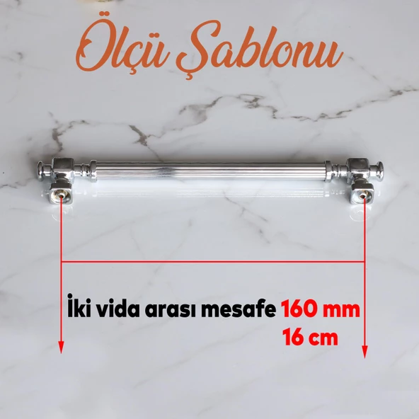Talas Krom Çizgili Metal Kulp Kulpu 160 mm Mobilya Çekmece Mutfak Dolabı Dolap Kulpları Kulbu - 2