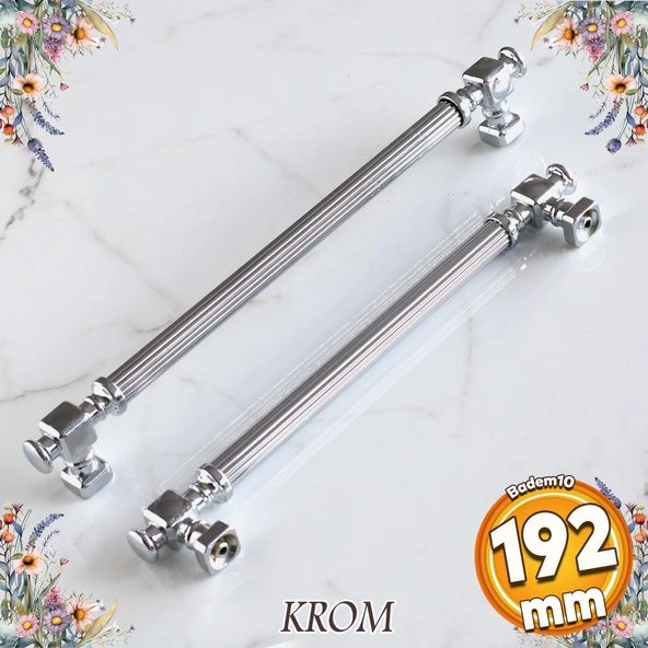 Talas Krom Çizgili Metal Kulp Kulpu 192 mm Mobilya Çekmece Mutfak Dolabı Dolap Kulpları Kulbu ürün görseli