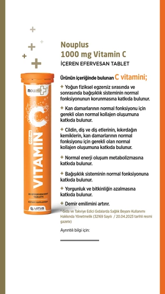 Nouplus C Vitamini 20 Efervesan Tablet - Resim 3