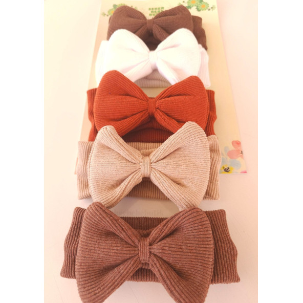 SeherBebeButik Kız Bebek & Çocuk Fiyonklu Bandana - 2