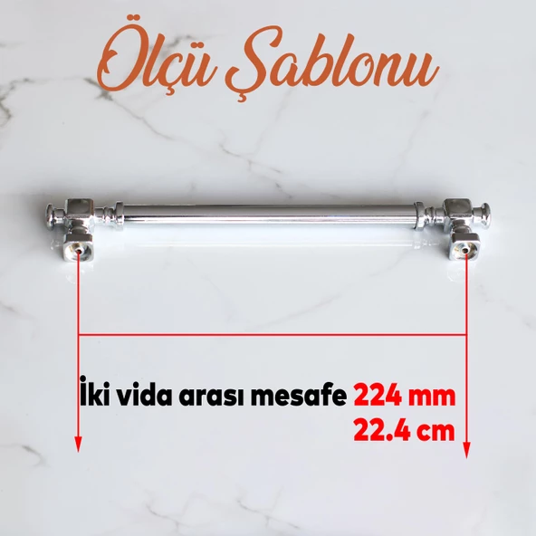 Talas Krom Düz Metal Kulp Kulpu 224 mm Mobilya Çekmece Mutfak Dolabı Dolap Kulpları Kulbu - 2