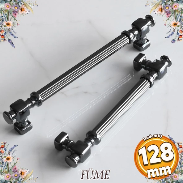 Talas Füme Çizgili Metal Kulp Kulpu 128 mm Mobilya Çekmece Mutfak Dolabı Dolap Kulpları Kulbu ürün görseli