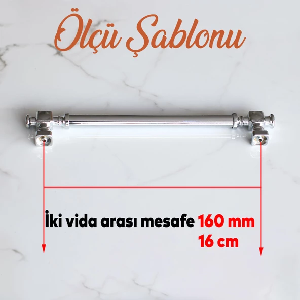 Talas Krom Düz Metal Kulp Kulpu 160 mm Mobilya Çekmece Mutfak Dolabı Dolap Kulpları Kulbu - Resim 2