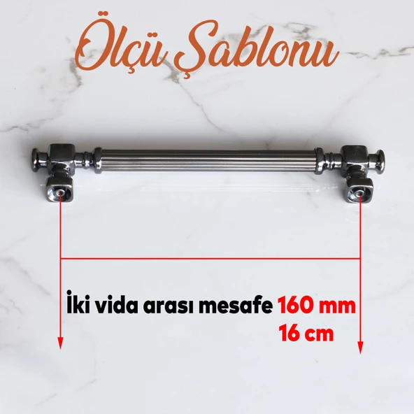 Talas Füme Çizgili Metal Kulp Kulpu 160 mm Mobilya Çekmece Mutfak Dolabı Dolap Kulpları Kulbu - 2