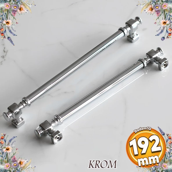 Talas Krom Düz Metal Kulp Kulpu 192 mm Mobilya Çekmece Mutfak Dolabı Dolap Kulpları Kulbu