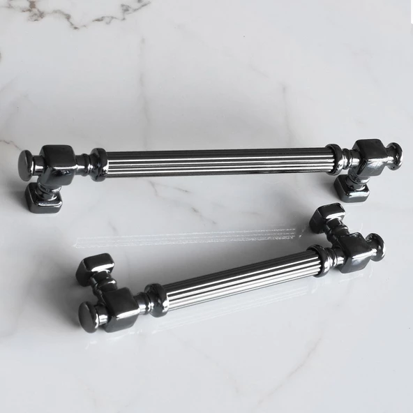 Talas Füme Çizgili Metal Kulp Kulpu 128 mm Mobilya Çekmece Mutfak Dolabı Dolap Kulpları Kulbu - Resim 4