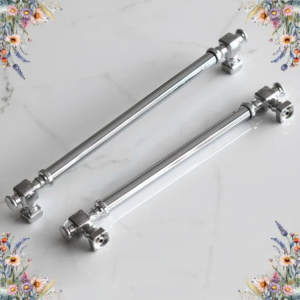 Talas Krom Düz Metal Kulp Kulpu 192 mm Mobilya Çekmece Mutfak Dolabı Dolap Kulpları Kulbu - 6