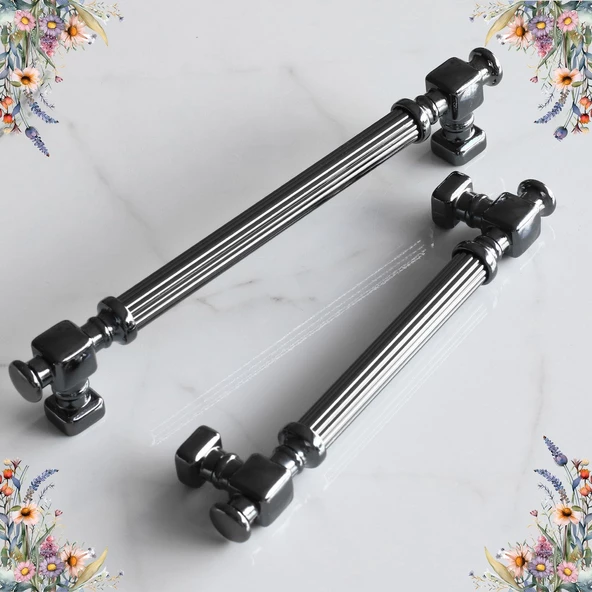 Talas Füme Çizgili Metal Kulp Kulpu 128 mm Mobilya Çekmece Mutfak Dolabı Dolap Kulpları Kulbu - Resim 7