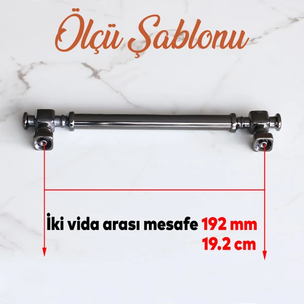 Talas Füme Düz Metal Kulp Kulpu 192 mm Mobilya Çekmece Mutfak Dolabı Dolap Kulpları Kulbu - 2