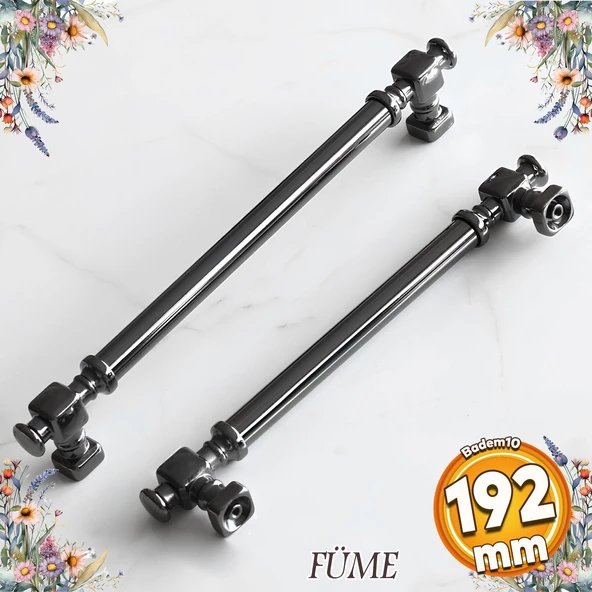 Talas Füme Düz Metal Kulp Kulpu 192 mm Mobilya Çekmece Mutfak Dolabı Dolap Kulpları Kulbu