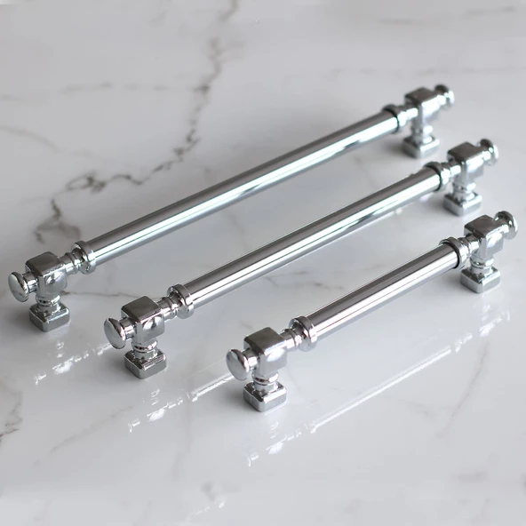 Talas Krom Düz Metal Kulp Kulpu 224 mm Mobilya Çekmece Mutfak Dolabı Dolap Kulpları Kulbu - 3