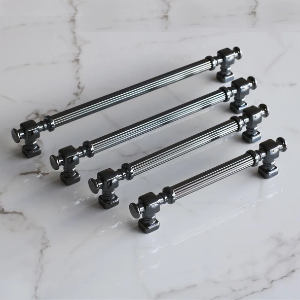 Talas Füme Çizgili Metal Kulp Kulpu 128 mm Mobilya Çekmece Mutfak Dolabı Dolap Kulpları Kulbu - Resim 3