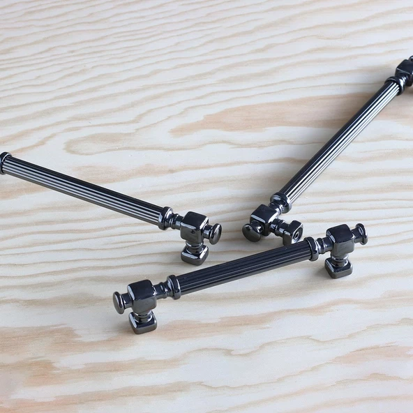 Talas Füme Çizgili Metal Kulp Kulpu 160 mm Mobilya Çekmece Mutfak Dolabı Dolap Kulpları Kulbu - 4