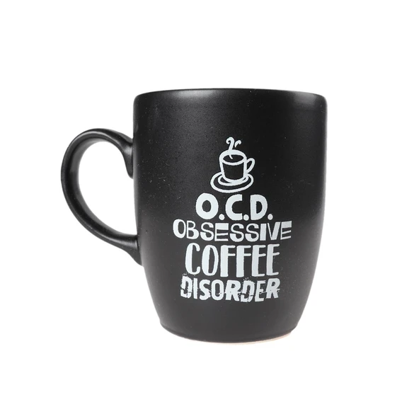 SİYAH OBSESSİVE COFFEE BASKILI KUPA - 2