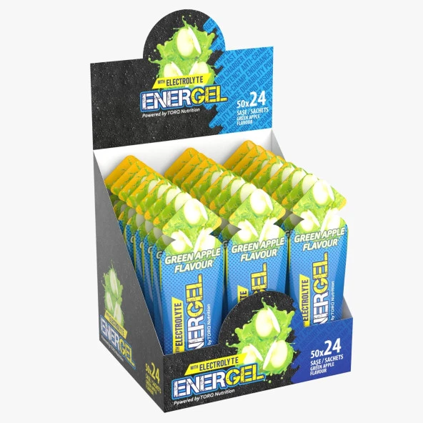 Torq Nutrition ENERGEL Electrolyte - Enerji ve Performans Jeli 50 Gr 24 Adet - Yeşil Elma